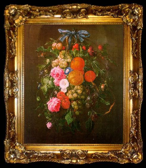 framed  Cornelis de Heem Still Life with Flowers, ta009-2